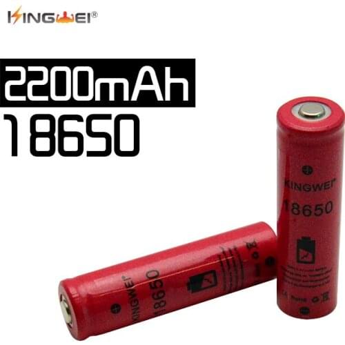 HOT SALE KingWei 18650 Red 2200mah 3.7v Li-ion Battery Environment-friendly Rechargeable Lithium Battery Head Lamp