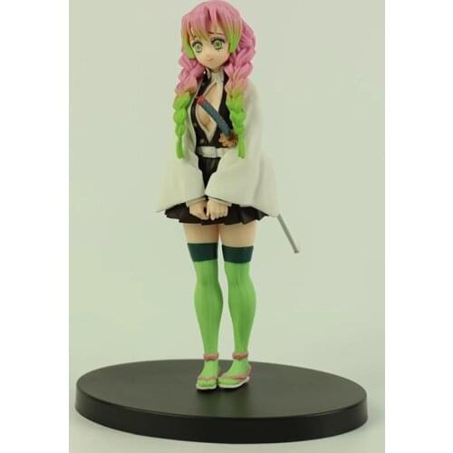 16cm Kawaii Kanroji Mitsuri Japan Anime Action Figure PVC Toy Cute Demon Slayer Standing Doll Room Decor Collection Gift for Boy