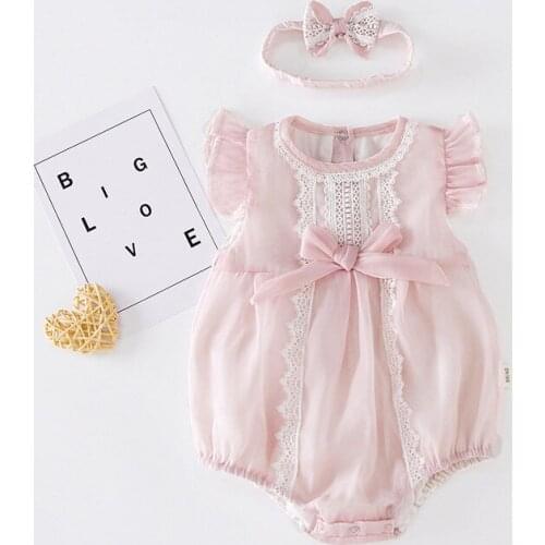 New 2021 Summer Baby Girl Sleeveless Lace Rompers Kids Baby Girl Jumpsuit Kids Baby Girl Rompers Newborn Clothes Clothes