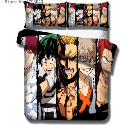 2/3 Pieces My Hero Academia Bedding Set Home Textile Duvet Cover Japan Anime Bed Quilt Cover For Kids Adults Bed Cover Set