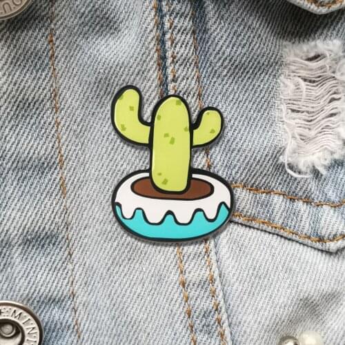 Beautiful Brooch For Women Cartoon Cactus Lapel Pins Cute Vintage Badges Shirt Clothes Backpacks Accessories Jewelry Gifts