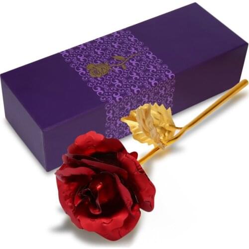 Creative 24k Gold Foil Plated Rose Creative Gifts Lasts Forever Rose for Lovers Wedding Christmas Day Gifts