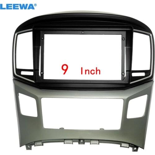 LEEWA Car Audio 2DIN 9" Big Screen Fascia Frame Adapter For Hyundai H1/STAREX DVD Player Dash Fitting Panel Frame Kit #CA6785