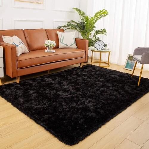 Soft Shaggy Area Rug Fluffy Living Room Rug Anti-Skid Nursery Carpet Kids Home Decor Rug Bedroom Silky Smooth Rug Crawling Mat