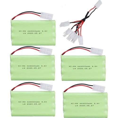 9.6v 3000mAh Battery Charger Sets For Rc toy Car Tank Train Robot Boat Gun AA 2400mah 9.6v Rechargeable Battery Pack