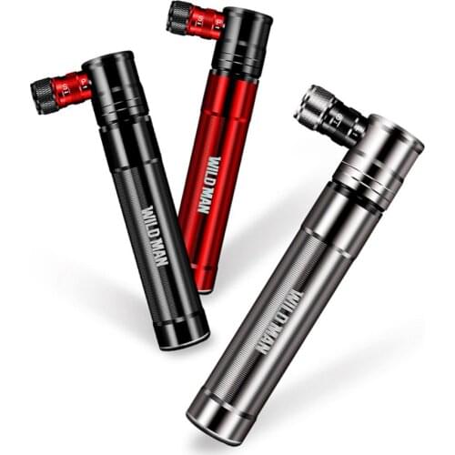 WILD MAN Portable Bicycle Tire Pump MTB Aluminum Alloy Air Pump Schrader Presta Valve Nozzle Mini Bicycle Pump Ball Pump 100 PSI