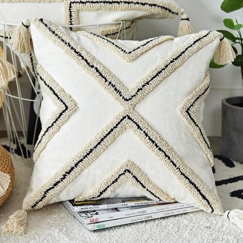 Cushion Cover 45*45CM/30*50CM Modern Minimalist Nordic Style Pillowcase Tassel Lace Cushion Home Decorations Throw Pillow