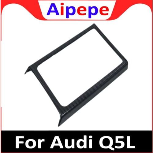For Audi Q5 2018 2019 ABS Armrest Box Front Water Cup Holder Frame Auto Accessories Cover Trim Matte Carbon Fiber
