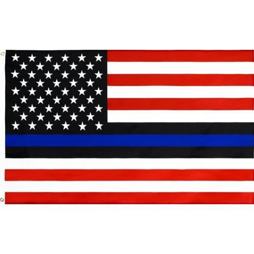 Yehoy hanging 90*150cm thin blue line police lives us usa american Flag For Decoration