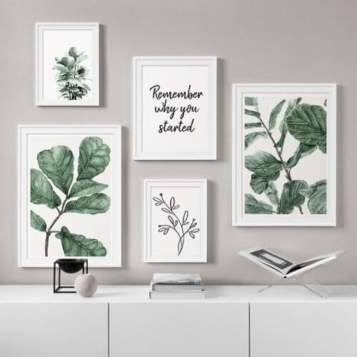 Nordic Plant Poster Home Decoration Scandinavian Green Leaves Decorative Picture Modern Wall Art Canvas Painting Home Decor