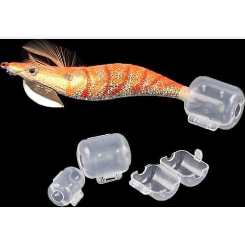 10pcs / lot Fishing Tackle Wood Shrimp Jig Squid Hooks Cap Umbrella Hook Hat Field Protector Size S M L