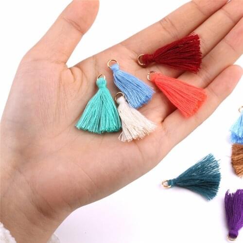 50-200Pcs Color Mini Tassel Fringe Pendant DIY Party Hanging Ring Cords Tassel Trim Garments Curtains Jewelry Decor Tassels Lace