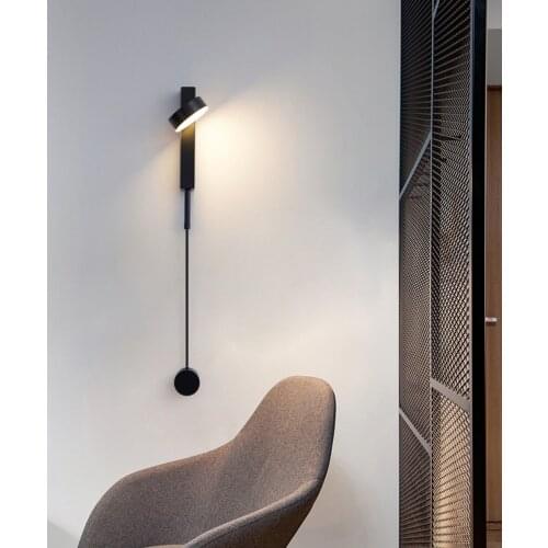 Modern LED indoor wall lamp rotary dimming switch LED wall hanging decorative wall lamp wall lamp living room Gold Black Silver