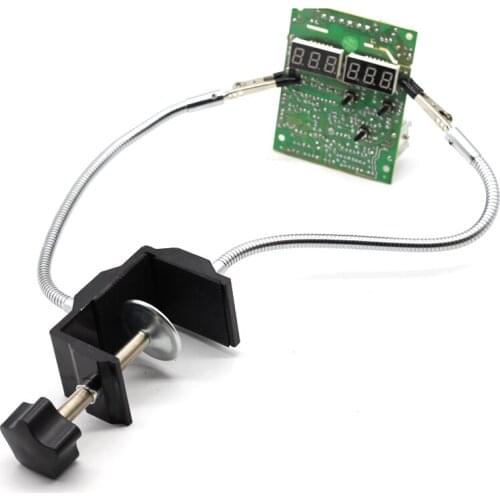 Bench Vise Aluminum Table Clamp Soldering Iron Holder Soldering Station PCB Fixture Helping Hands with 2 Flexible Arms