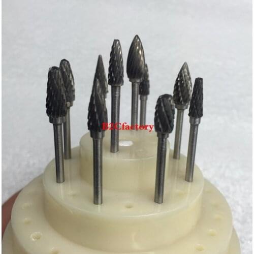 Dental Lab Tungsten Steel Burrs Tooth Drill + 1pc 48 holes Dental Plastic Block Dental drill Dental Brush