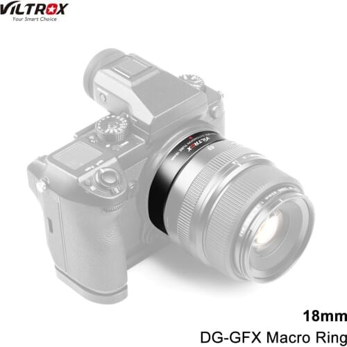 Viltrox DG-GFX 18mm Extension Tube Auto Focus AF Macro Adapter Ring for Fujifilm GFX 50R 50S GFX50R GFX100 Lens Adapter