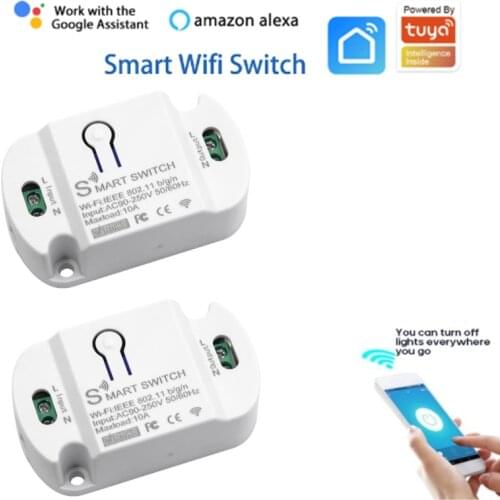 2021new Tuya Wifi Smart Connection Smart Wireless Remote Switch Light Timeing Controller Module Work With Alexa Google Assistant