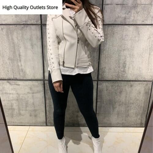 Women quality genuine leather jacket fashion lady leather jacket