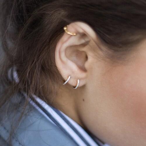 2019 New Fashion Real 925 Sterling Silver CZ Hoop Earrings for Women Fashion Silver Wedding Jewelry Style Bijoux Lovely Gift