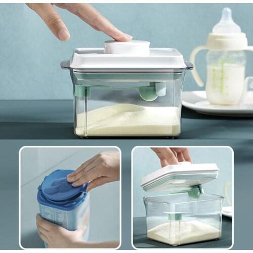 1L Plastic Airtight Transparent Food Keep Fresh Storage Can Grain Milk Powder Jar Container Box