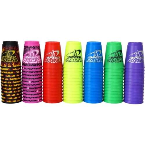 12pcs/set Speed-Stacking-Cups Flying-Cups Rapid Hand Stack Sport Game UFO Cup 4 Colors to Choose Toy Gift Puzzle IQ Game WSSA