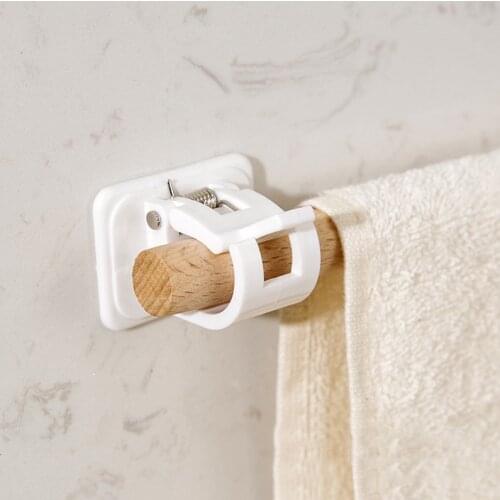 2/4/6 Pcs Nail-free Adjustable Rod Bracket Holders Self-adhesive Wall Mount Curtain Pole Wall Brackets Anti-rust Towel Rack