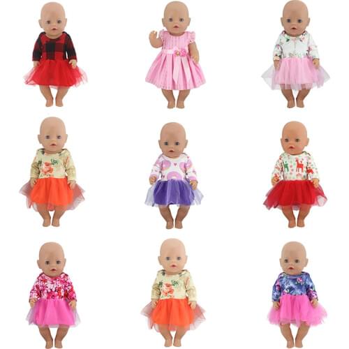 2018 New Dress Doll Clothes Fit For 43cm baby Doll clothes reborn Doll Accessories
