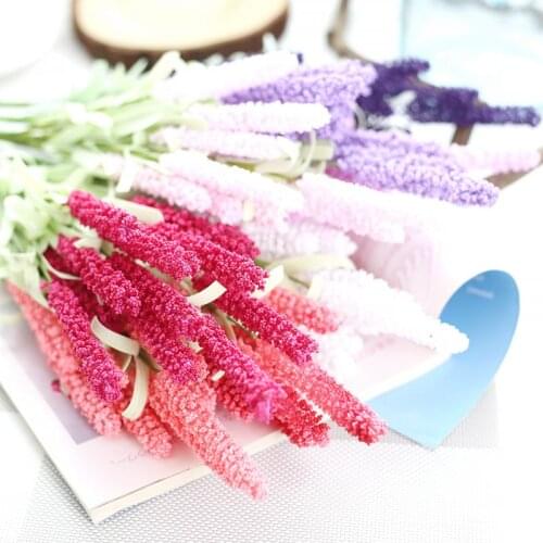 5pcs 8Colors 51cm PE Foam Lavender Artificial Flower Green Plant DIY Wedding Decoration Home Party Decorative Flower Bouquet