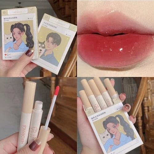 5PCS/SET Portable Velvet Matte Lipstick Cigarette Lip Stick Long Last Lip Makeup Pigmented Waterproof Glazed Lip Gloss Lip Tint
