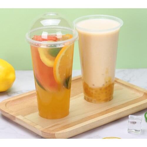 50pcs Net red 90mm caliber clear plastic cups packaging yogurt pudding jelly dessert cup juice coffee tea drinking cup with lid