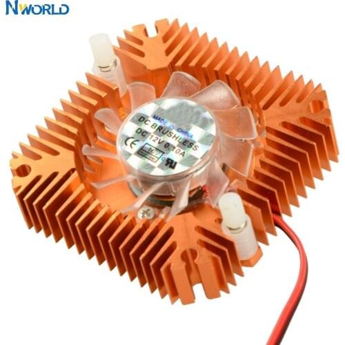 55mm 2 PIN Graphics Cards Cooling Fan Heatsink Cooler Fit For Personal Computer Components Aluminum Gold Fans Cooler
