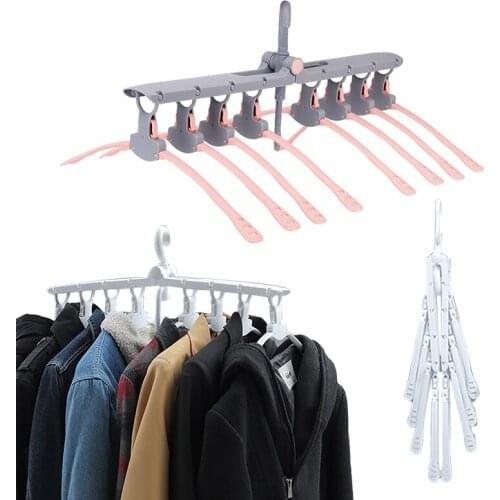8 in 1 Household Magic Hanger Drying Rack Storage Rack 360 Degree Rotating And Folding Convenient Space-Saving