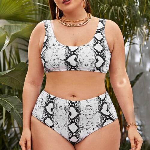 Grote Plussize 5XL Slangenhuid Bikini Vrouwen Badmode Luipaard Bikini Sexy Biquini Badpak Push Up Badpak Vrouwelijke