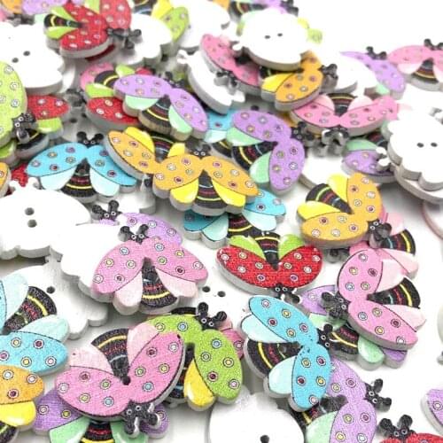 30pcs Mixed Cartoon Bee modeling Wooden buttons Fit sewing or Scrapbooking 21mm WB418