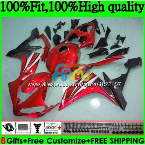 Injection OEM For YAMAHA YZF R 1 Gloss red new YZF 1000 YZFR1 07 08 114BS.25 YZF1000 YZF R1 07 YZF-1000 YZF-R1 2007 2008 Fairing