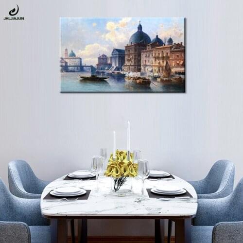 JHLJIAJUN Canvas Painting Dusk At Water City Nordic HD Wall Art Print And Poster For Bedroom Dining Living Home Decor