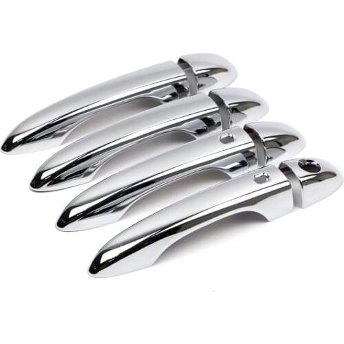 Door Handle Cover For Jeep Cherokee 2014 2015 2016 2017 ABS Chrome Molding Trim Bezel With Smart Key