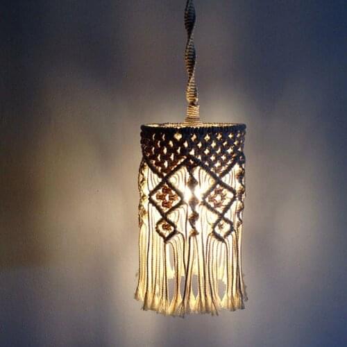 Nordic Ins Chandelier Lampshade Bohemian Hand-Woven Pendant Creative Homestay Home Soft Decoration Chandelier Lampshade