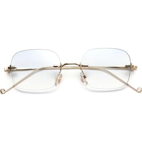 Fashion Rimless Sunglasses Women 2020 Vintage Pink Sun Glasses Diamond Cut Sun Glasses Unique Designer Small Shades NX