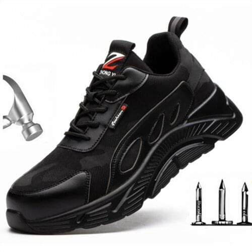 Men Safety Shoes Steel Toe Work Shoes Flats Luxury Brand Footwear Sneaker Protect Construction Indestructible Work Boots