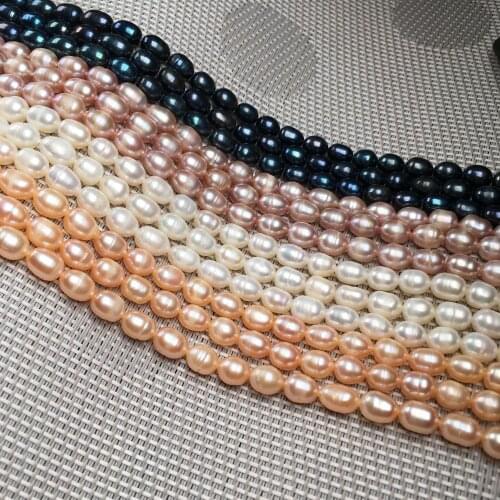 Natural Freshwater Pearl Beading Rice Shape 36cm Punch Loose Beads for Elegant Jewelry Making DIY Necklace Bracelet Accessories