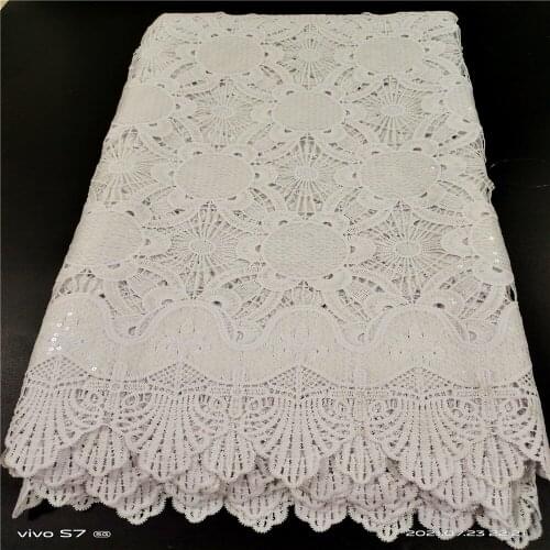 Nigerian Lace Fabrics Fashion Women African Guipure Lace Cotton Swiss Embroidery Cord Fabrics For Wedding 5Yards 35meijin