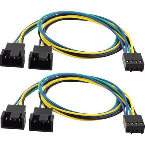 New 30cm PWM 3/4 pin Y Splitter Computer PC Fan Power Cable 1pcs