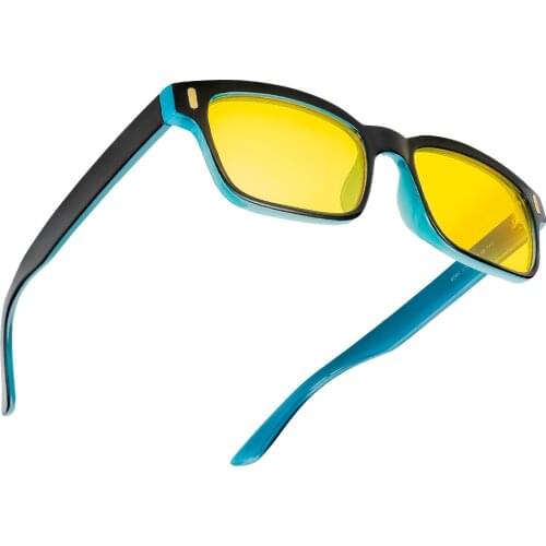 Cyxus Blue Light Filter Computer Glasses Blocking UV Anti Eye Strain Eyewear For Men/Women Unisex Yellow lens Blue Frame 8084