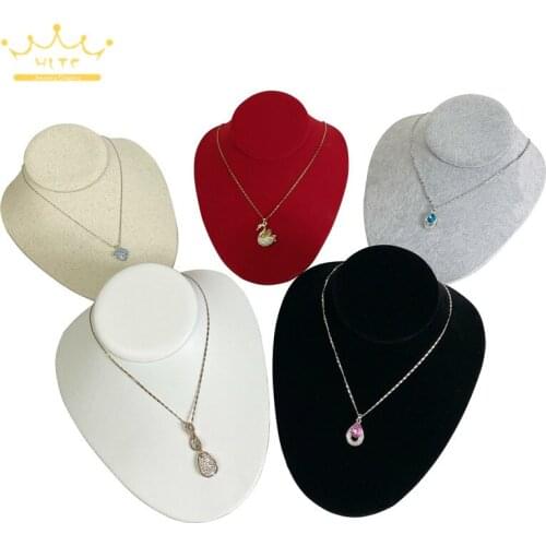 Necklace Holder Pendant Stand Bust Jewelry Display Mannequin Velvet Jewelry Display Props for Jewellery Store Contertop