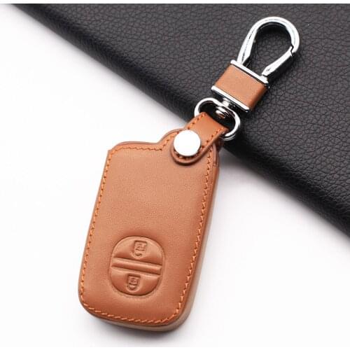Praise Leather Car Key Fob Holder Case Cover For Toyota Camry Highlander Crown Prado Land Cruiser Hilux Prius Car Key Shield