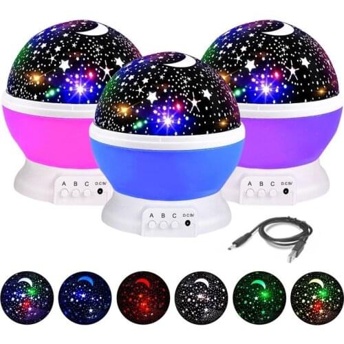 Galaxy Projector Starry Sky Rotating LED Night Light Planetarium Children Bedroom Star Night Lights Moon Light Kids Gift Lamp