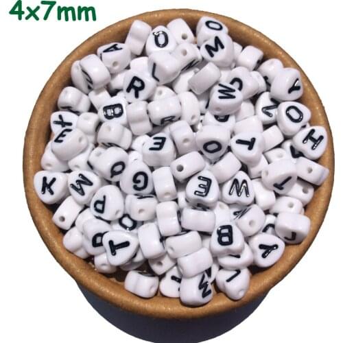 Letter Beads for jewelry making Heart Beads Single Alphabet Beads 100pcs 4*8 mm Acrylic Letter DIY Lettering Spacer Loose Beads