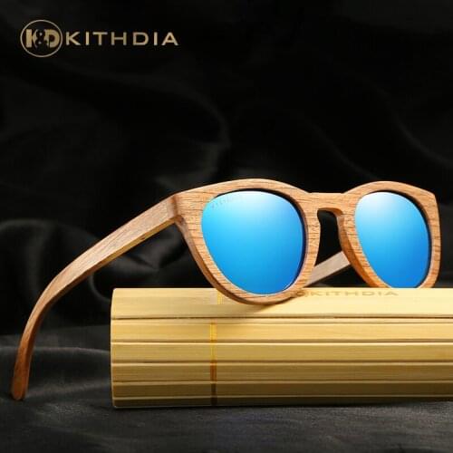 KITHDIA Brand DESIGN Women Handmade Wooden Sunglasses Retro Polarized Sun Glasses HAND MADE 100% UV Protection #KD027