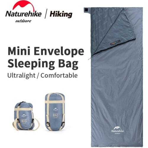 Naturehike Mini Ultralight 680g Camping Sleeping Bag Portable Outdoor Travel Envelope Cotton Splicing Sleeping Bag Sleeping Mat